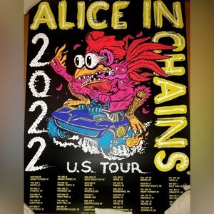 NEW Alice in Chains 2022 Tour Concert Poster VIP Gift Band  Rock Music NWT